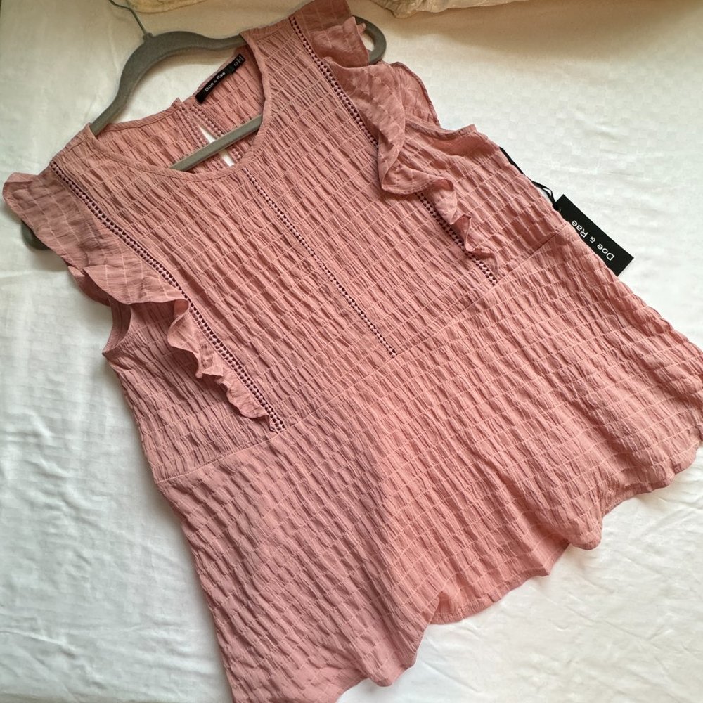 NWT Doe & Rae Sunset Pink Sleeveless Blouse - Picture 3 of 5